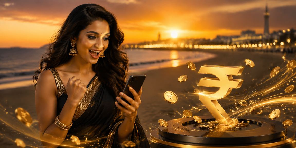Chennai cityscape with rupee symbol glow
